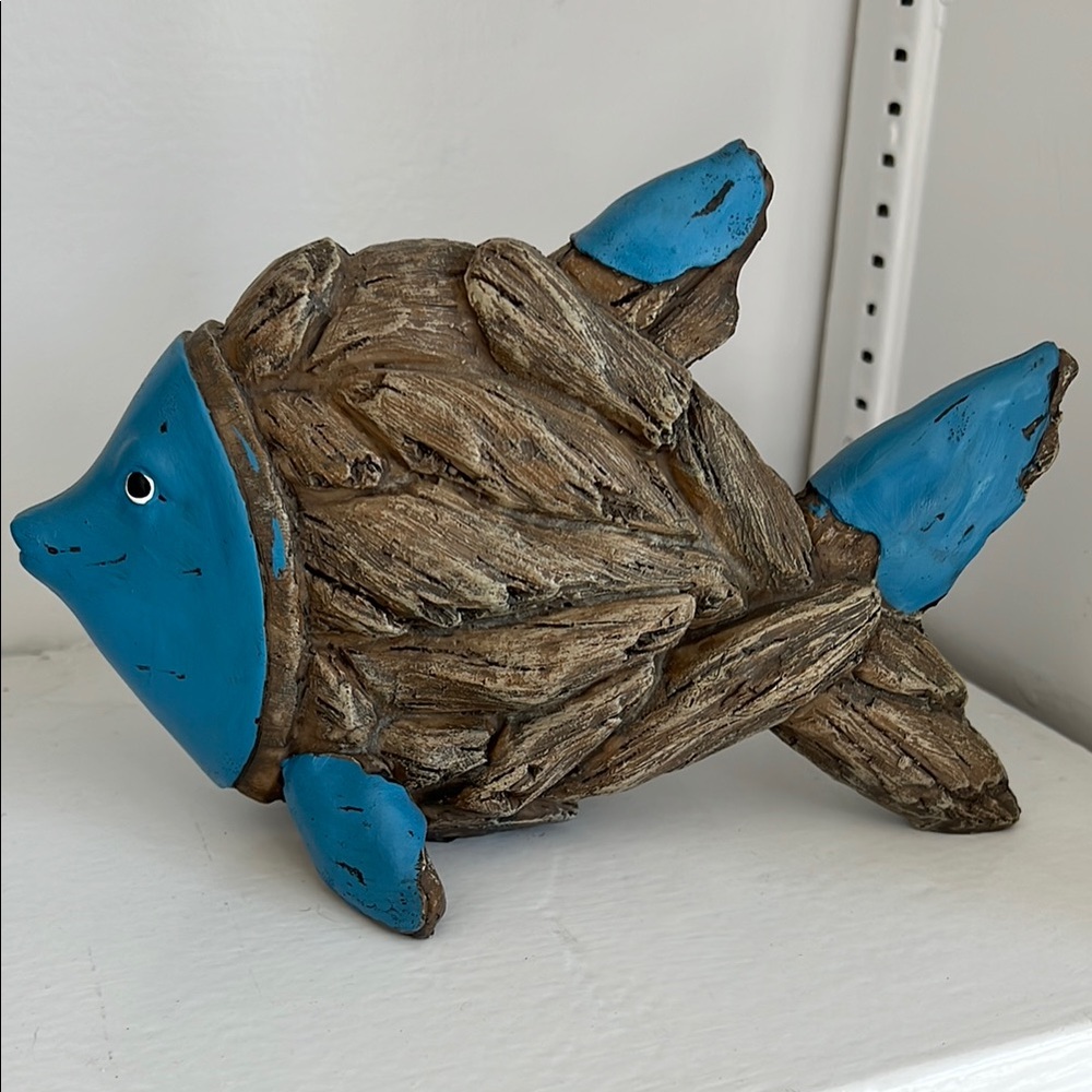Rustic Blue Fish Decor